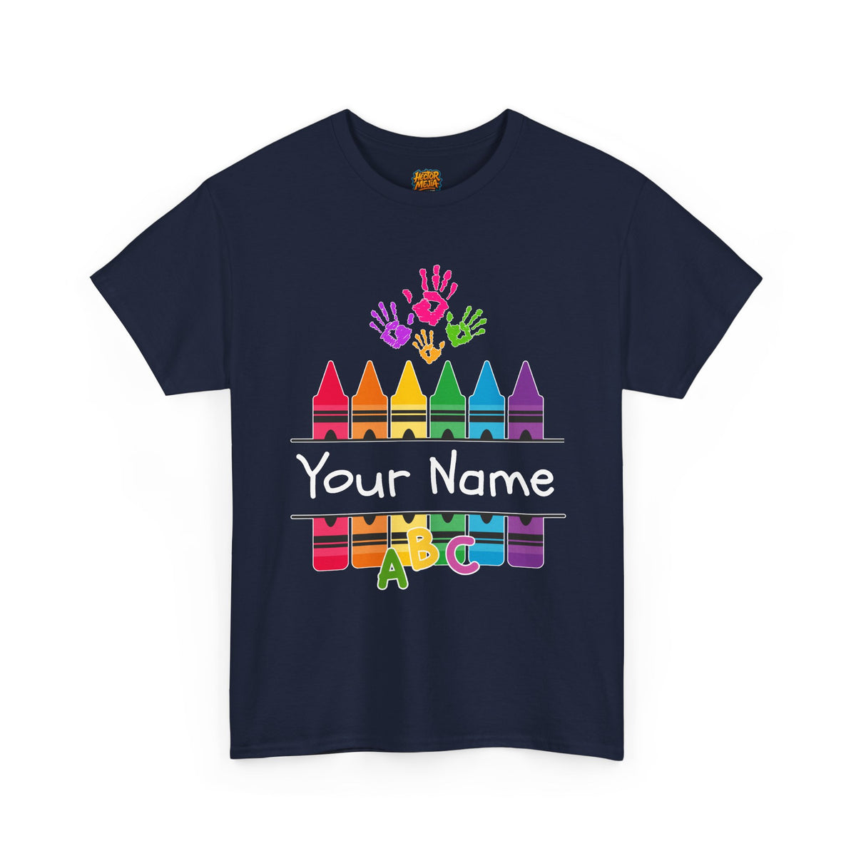 Personalized Teachers shirt with  crayon design | 100% Cotton