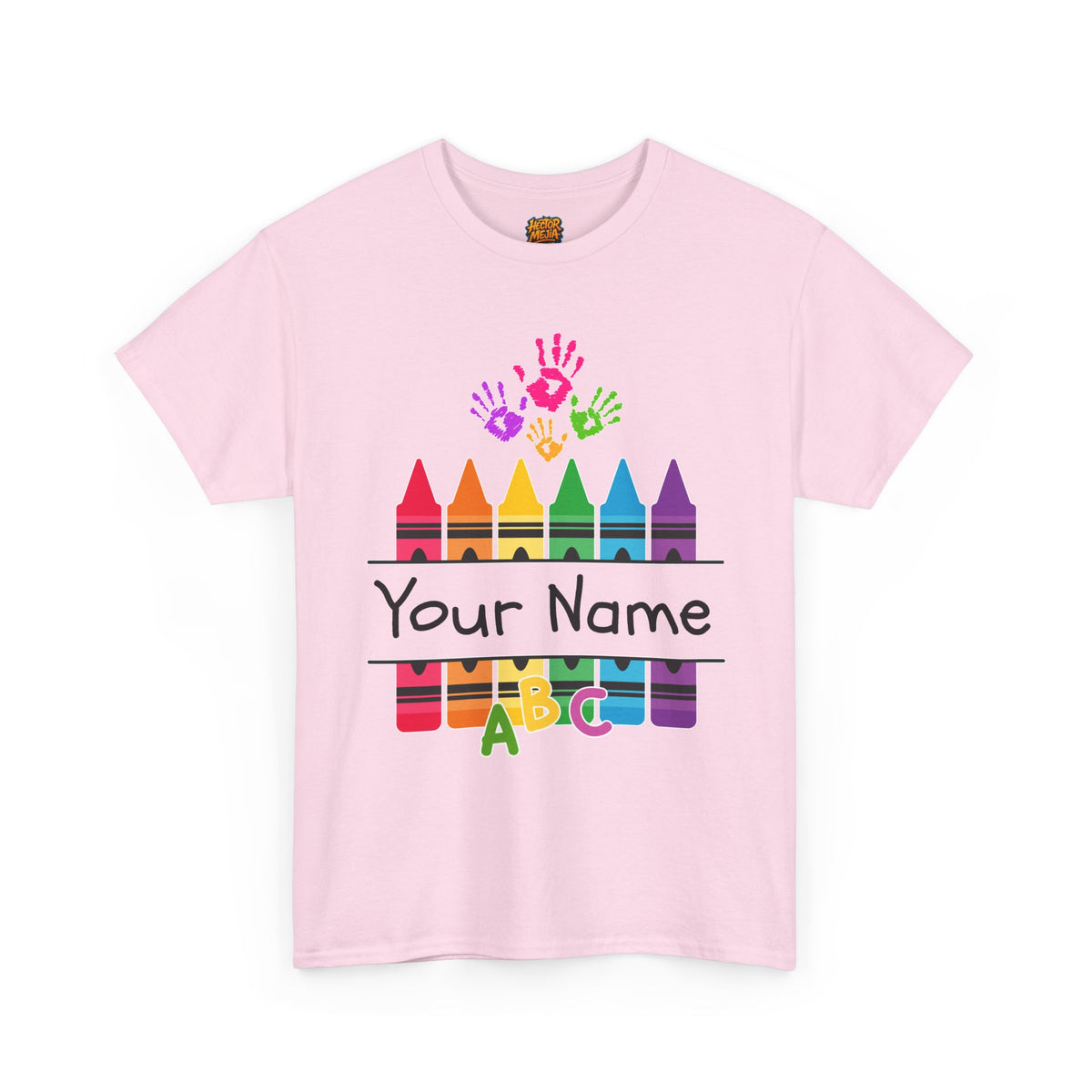 Personalized Teachers shirt with  crayon design | 100% Cotton