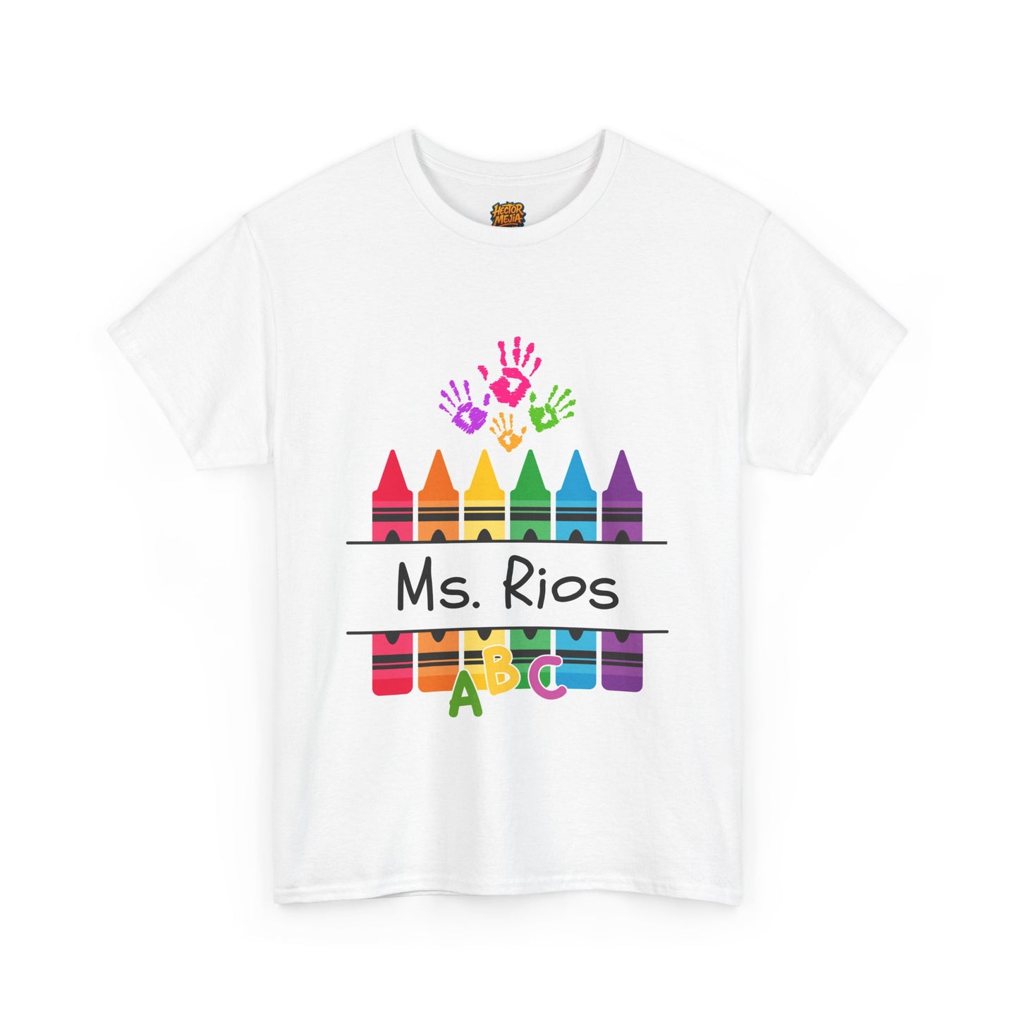 Personalized Teachers shirt with  crayon design | 100% Cotton