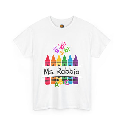 Personalized Teachers shirt with  crayon design | 100% Cotton